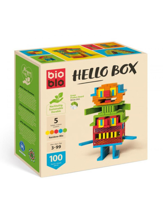 Klocki dla dzieci tęczowy Hello Box Bioblo 100 elementów Klocki dla dzieci tęczowy Hello Box Bioblo 100 elementów