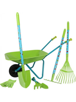 Zabawka Zestaw dla małego ogrodnika 7 elementów do zabawy , taczka small foot design - zabawka dla  3 latka, zestaw narzędzi