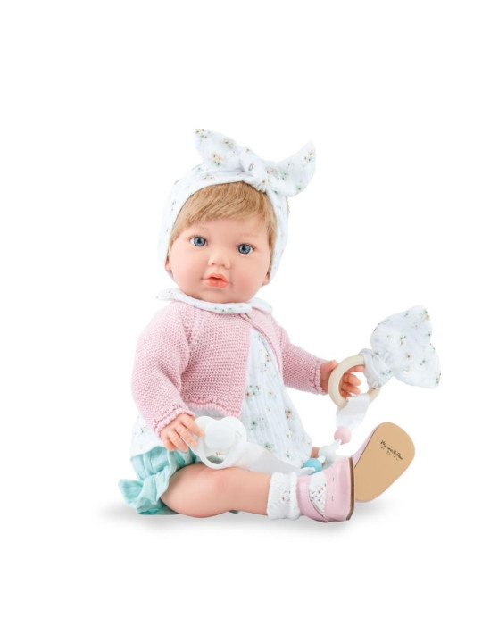 Lalka Alina Reborn Marina & Pau 3002 - Dziewczynka, 45 cm, Brzuszek: Miękki, Kolor oczu: Niebieski, Kolor włosów: Blond