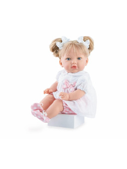 Lalka Alina Plumetti Marina and Pau 827 - Dziewczynka, 45 cm, Brzuszek: Miękki, Kolor oczu: Niebieski, Kolor włosów: Blond