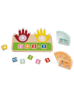 TOOKY TOY Drewniana Edukacyjna Zabawka do Nauki Liczenia na Palcach Dodawanie i Odejmowanie