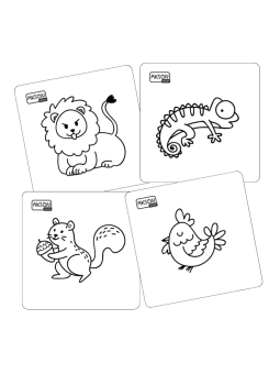 Karty do zabaw ZWIERZĘTA zestaw 20 szt. do kolorowania