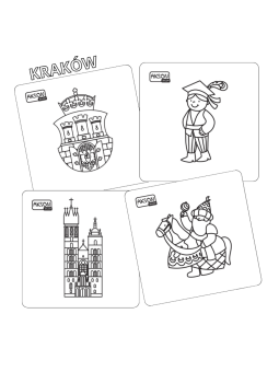 Karty do zabaw KRAKÓW zestaw 15 szt. do kolorowania