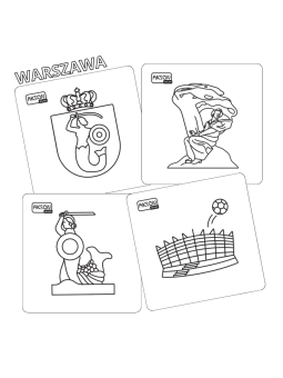 Karty do zabaw WARSZAWA zestaw 15 szt. do kolorowania