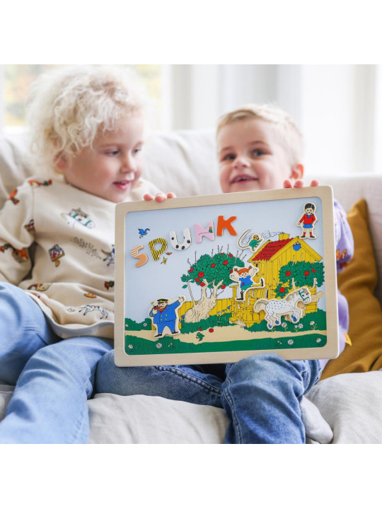 Dwustronna magnetyczna tablica literki i obrazki, edukacyjna zabawka, Pippi Dwustronna magnetyczna tablica literki i obrazki, edukacyjna zabawka, Pippi