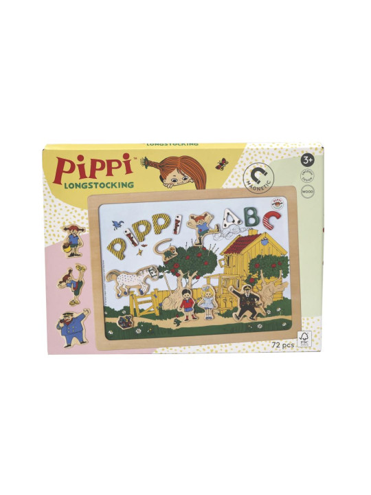 Dwustronna magnetyczna tablica literki i obrazki, edukacyjna zabawka, Pippi Dwustronna magnetyczna tablica literki i obrazki, edukacyjna zabawka, Pippi