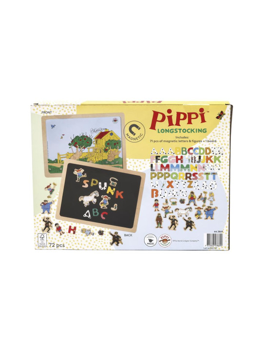 Dwustronna magnetyczna tablica literki i obrazki, edukacyjna zabawka, Pippi Dwustronna magnetyczna tablica literki i obrazki, edukacyjna zabawka, Pippi