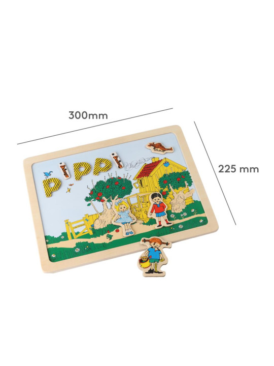 Dwustronna magnetyczna tablica literki i obrazki, edukacyjna zabawka, Pippi Dwustronna magnetyczna tablica literki i obrazki, edukacyjna zabawka, Pippi