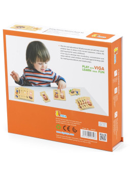 VIGA Drewniana Układanka Edukacyjna Dzieci 3szt