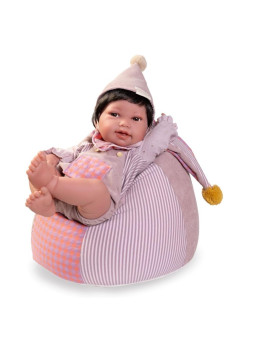 Lalka Pipa circus z pufą Antonio Juan 50426 - Dziewczynka, 42 cm, Brzuszek: Winylowy, Kolor oczu: Brązowy, Kolor włosów: Cza