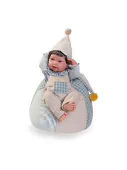 Lalka Pipo circus z pufą Antonio Juan 50427 - Chłopiec, 42 cm, Brzuszek: Winylowy, Kolor oczu: Brązowy, Kolor włosów: Czarn