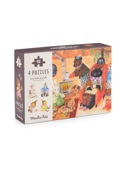 Puzzle LES MINOUCHKAS 4 x 12 elementów 681440