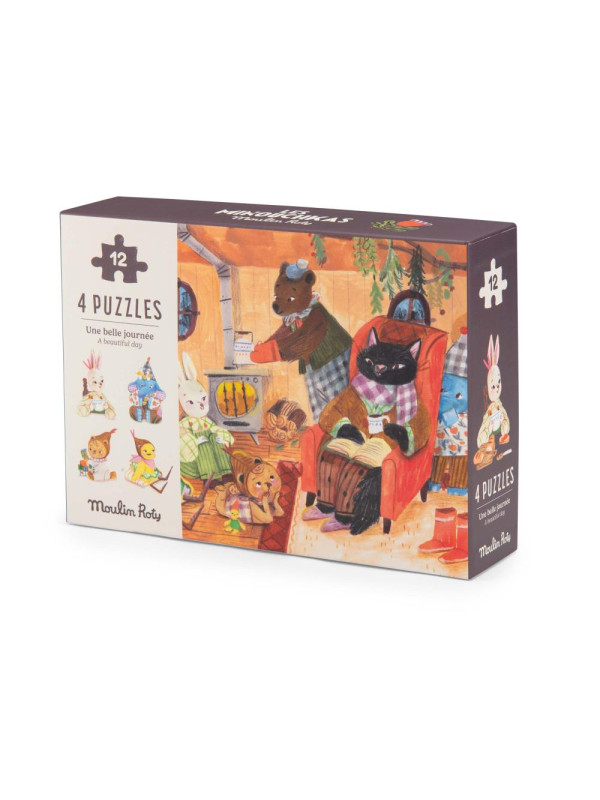 Puzzle LES MINOUCHKAS 4 x 12 elementów 681440