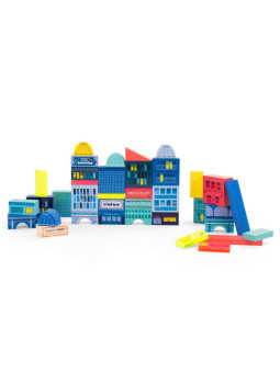 Zestaw drewnianych klocków MIASTO 51 szt 725100