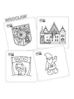 Karty do zabaw WROCŁAW zestaw 15 szt. do kolorowania