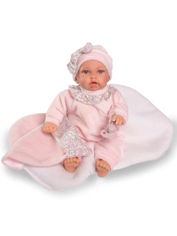 Lalka Petit ze śpiworkiem Antonio Juan 12443 - Dziewczynka, 27 cm, Brzuszek: Miękki, Kolor oczu: Niebieski