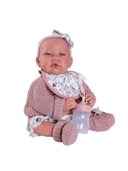 Lalka Lua z butelką Antonio Juan 33390 - Dziewczynka, 42 cm, Brzuszek: Miękki, Kolor oczu: Niebieski