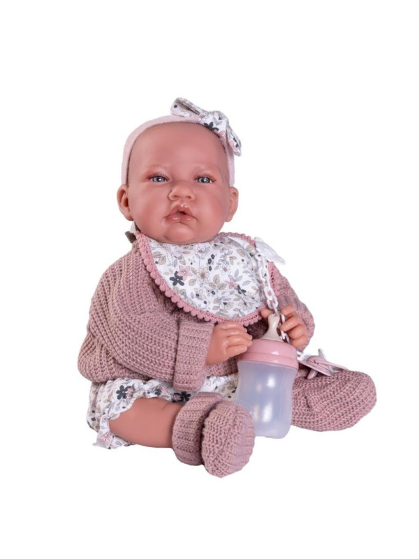 Lalka Lua z butelką Antonio Juan 33390 - Dziewczynka, 42 cm, Brzuszek: Miękki, Kolor oczu: Niebieski
