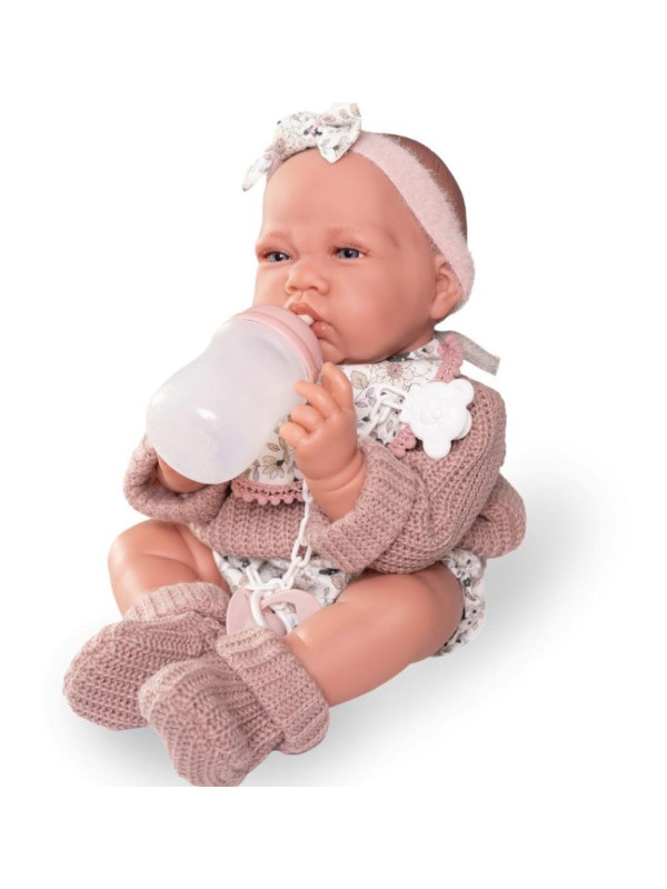 Lalka Lua z butelką Antonio Juan 33390 - Dziewczynka, 42 cm, Brzuszek: Miękki, Kolor oczu: Niebieski