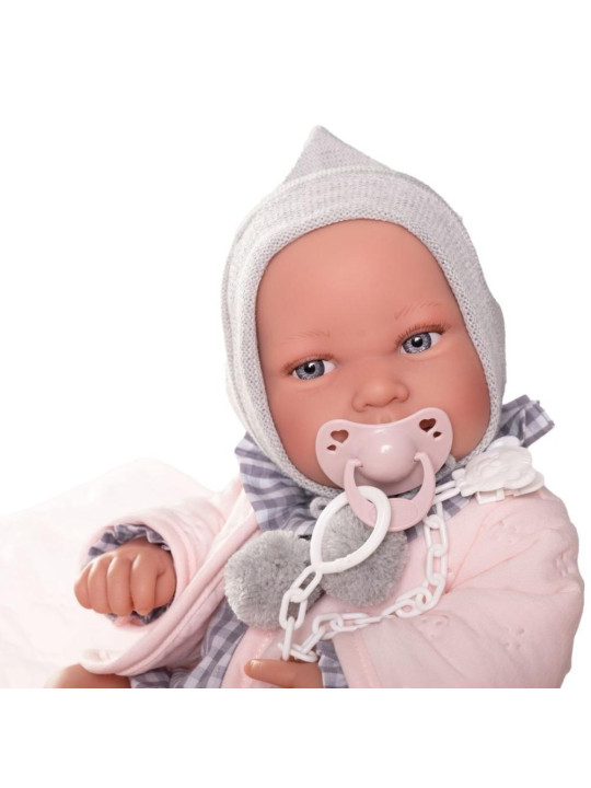 Lalka Pipa z pościelą Antonio Juan 50425 - Dziewczynka, 42 cm, Brzuszek: Winylowy, Kolor oczu: Niebieski Lalka Pipa z pościelą Antonio Juan 50425 - Dziewczynka, 42 cm, Brzuszek: Winylowy, Kolor oczu: Niebieski