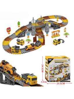 WOOPIE Tor Samochodowy XXL Kolejka Elektryczna Plac Budowy 174 el.