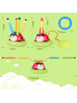 WOOPIE Gra Zręcznościowa 3w1 Wyrzutnia Rakiet Skakanka Rzut do Celu Biedronka