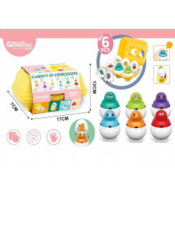 WOOPIE Układanka Sorter Montessori Dopasuj Kształty Zabawne Kurczaczki Jajka 6szt