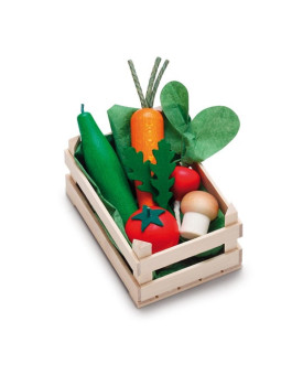 Zestaw drewnianych warzyw w skrzynce Erzi