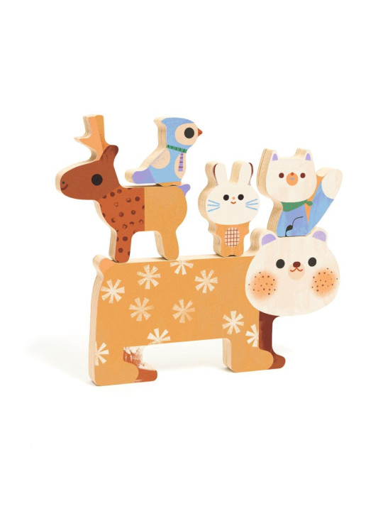 Drewniane puzzle ZWIERZĄTKA ZIMĄ  DJ01090