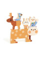 Drewniane puzzle ZWIERZĄTKA ZIMĄ  DJ01090