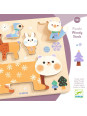 Drewniane puzzle ZWIERZĄTKA ZIMĄ  DJ01090