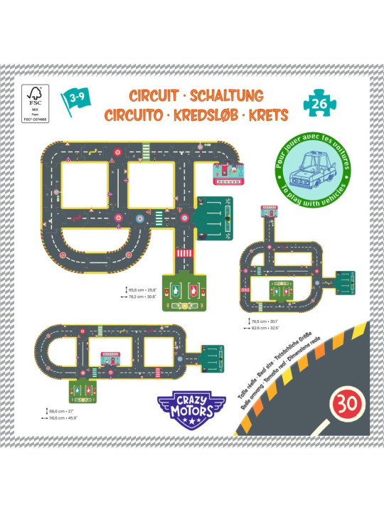 Puzzle kartonowe ULICE CRAZY MOTORS DJ05498