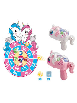 WOOPIE Gra Zręcznościowa w Rzutki na Rzepy Zestaw 2w1 Tarcza Wyrzutnia Jednorożec