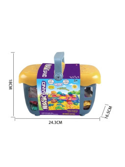 WOOPIE Piasek Kinetyczny 0,8 kg Zestaw w Koszyku z Foremkami + Basen