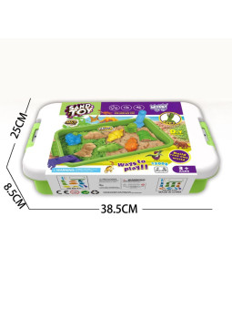 WOOPIE Piasek Kinetyczny 1,5 kg Zestaw XXL ZOO Safari Stolik z Foremkami