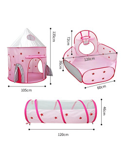 WOOPIE Namiot 3w1 Pałac Księżniczki XXL Domek Tunel Suchy Pałac