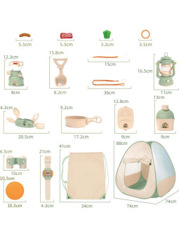 WOOPIE Zestaw Małego Odkrywcy Namiot Kempingowy XXL na Biwak 15 el.