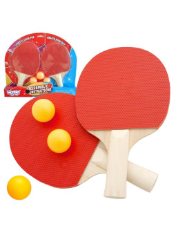 WOOPIE Paletki Rakietki Do Ping Pong Tenisa Stołowego Zestaw + 3 Piłeczki