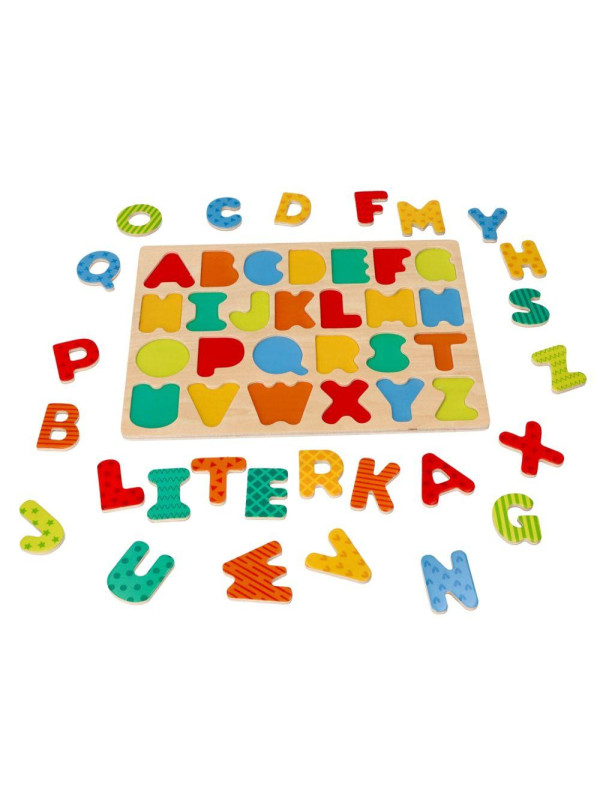 Nowe puzzle drewniane Alfabet - układanka z literkami