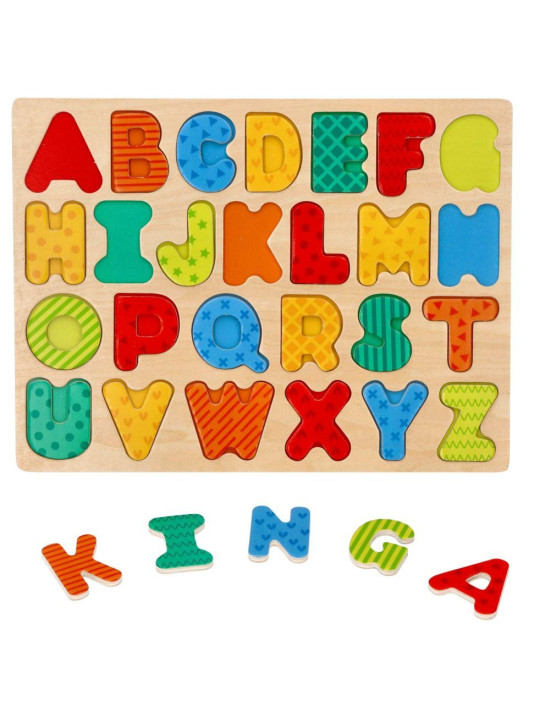 Nowe puzzle drewniane Alfabet - układanka z literkami