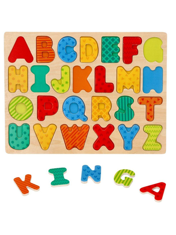 Nowe puzzle drewniane Alfabet - układanka z literkami