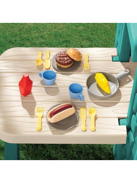 Little Tikes Domek Ogrodowy z PATIO z Magicznym Dzwonkiem Granatowo-zielony