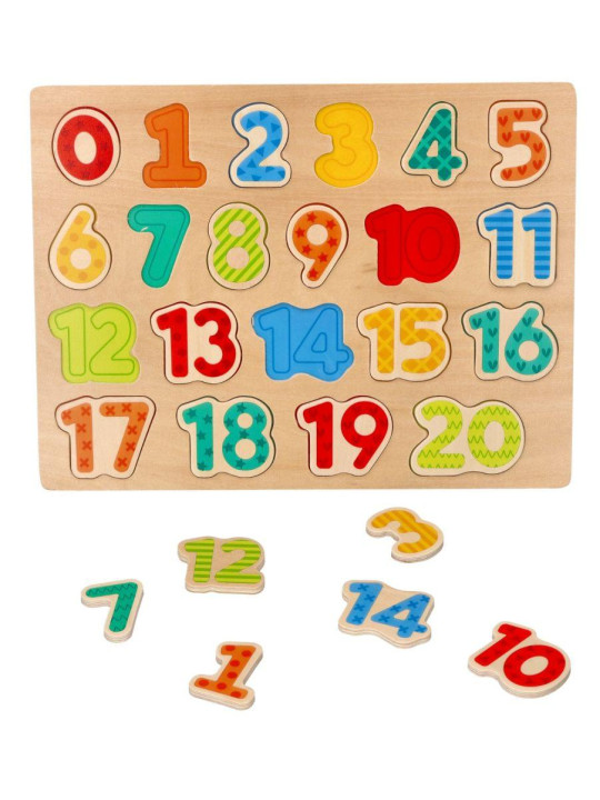 Nowe drewniane puzzle cyferki - układanka