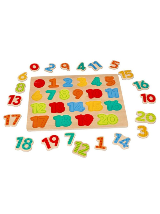 Nowe drewniane puzzle cyferki - układanka