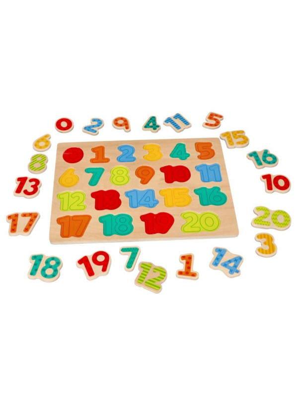 Nowe drewniane puzzle cyferki - układanka