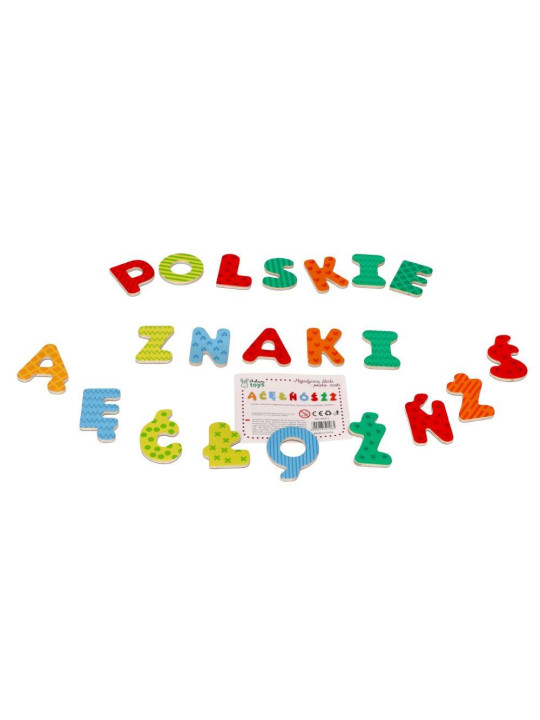 Drewniane literki magnetyczne z polskimi znakami