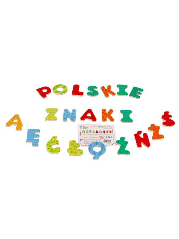 Drewniane literki magnetyczne z polskimi znakami