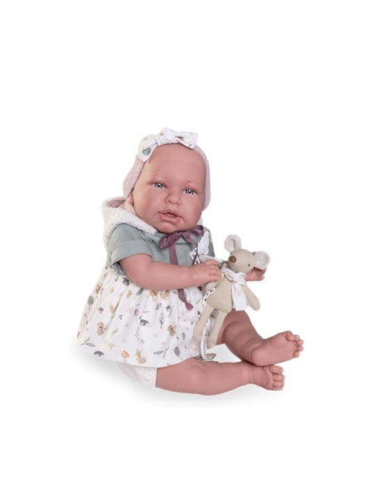 Lalka Daniela Reborn z maskotką Antonio Juan 81393 - Dziewczynka, 52 cm, Brzuszek: Miękki, Kolor oczu: Niebieski
