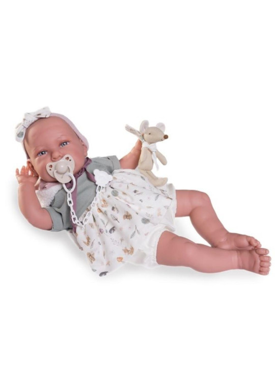 Lalka Daniela Reborn z maskotką Antonio Juan 81393 - Dziewczynka, 52 cm, Brzuszek: Miękki, Kolor oczu: Niebieski