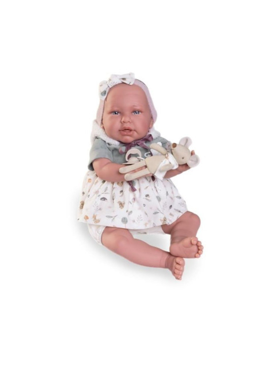 Lalka Daniela Reborn z maskotką Antonio Juan 81393 - Dziewczynka, 52 cm, Brzuszek: Miękki, Kolor oczu: Niebieski